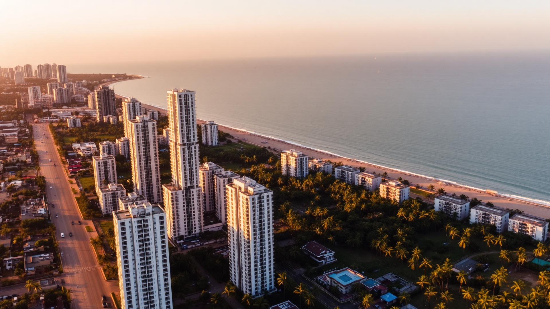 Aerial view of Visakhapatnam coastline